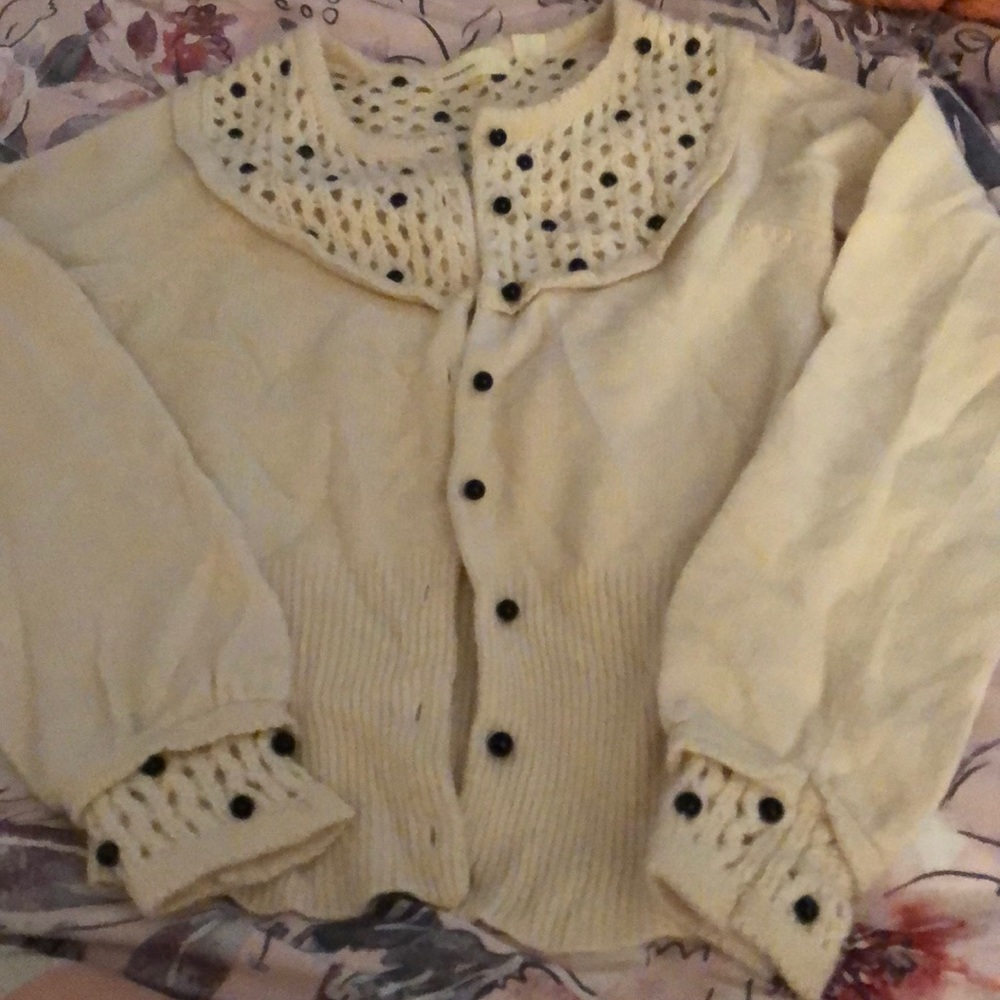 Off white button up sweater